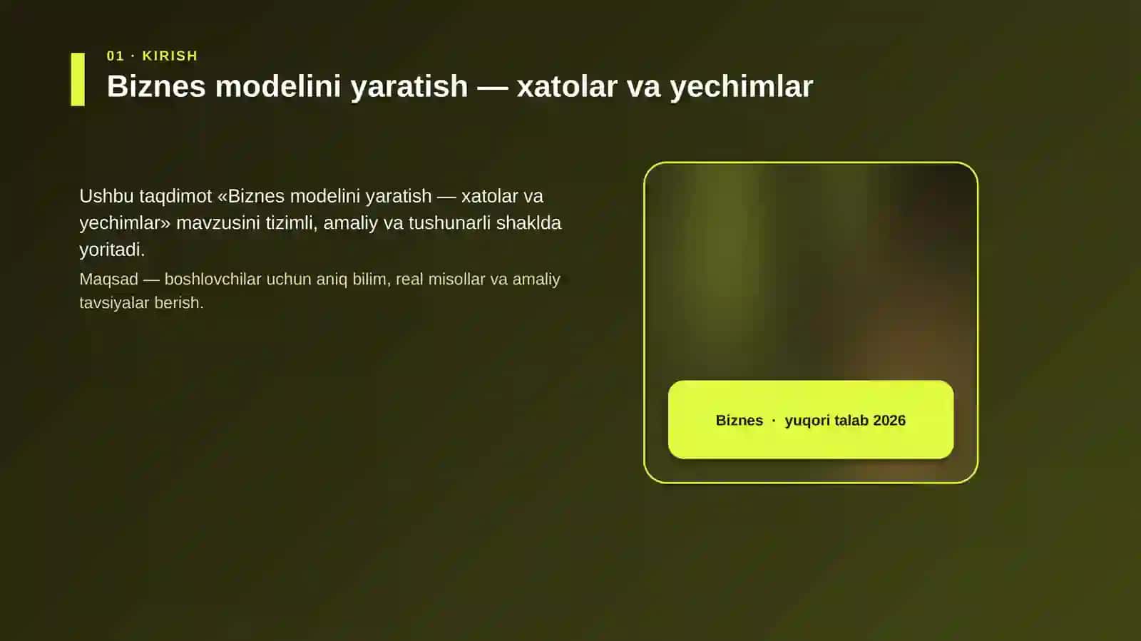 Biznes modelini yaratish — xatolar va yechimlar 4