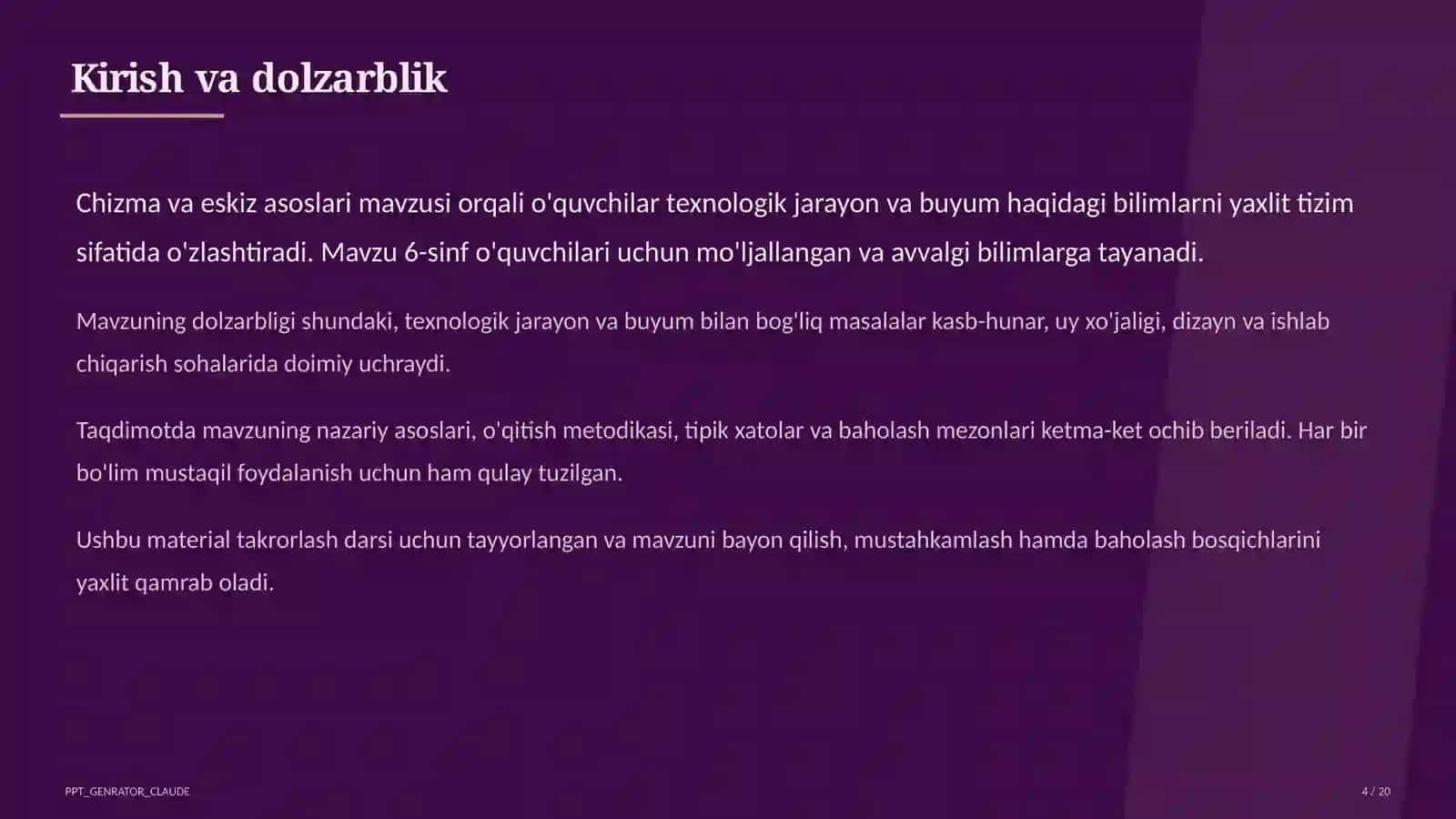 Chizma va eskiz asoslari (6-sinf) 4