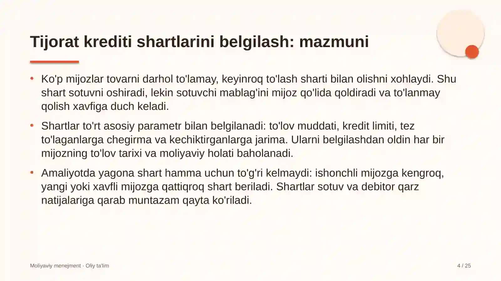 Atrof-muhitni muhofaza qilish organlarida tijorat kreditini berish shartlarini belgilash 4
