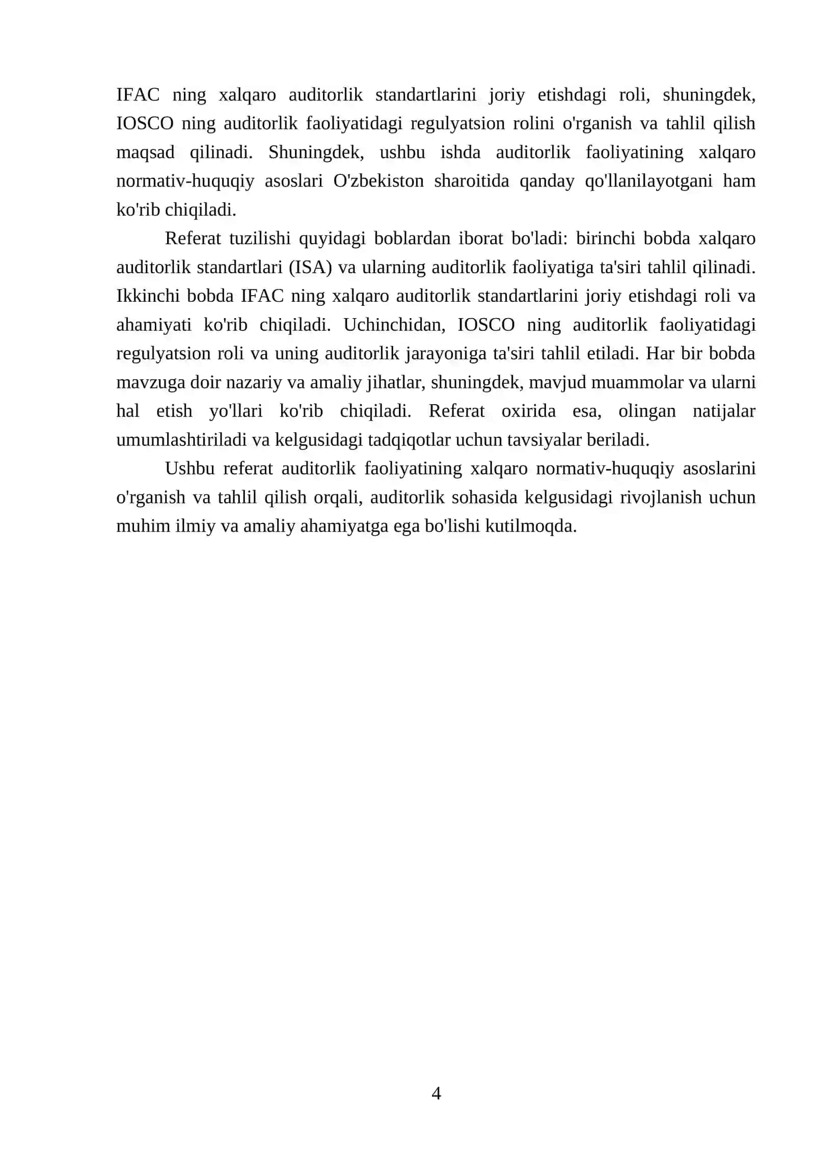Auditorlik faoliyatining xalqaro normativ-huquqiy asoslari (ISA, IFAC, IOSCO va boshqalar) 4
