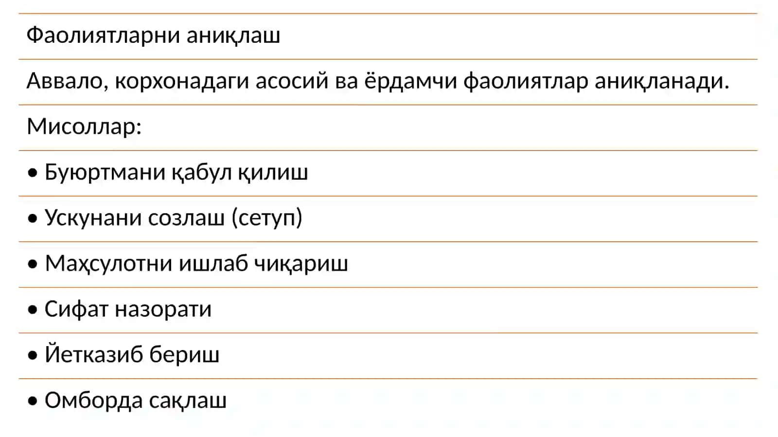 Фаолиятга асослашган ҳаражатларни ҳисоблаш 4