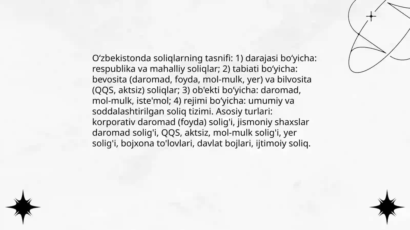 Oʻzbekiston Respublikasida soliqlarning asosiy jihatlari 4