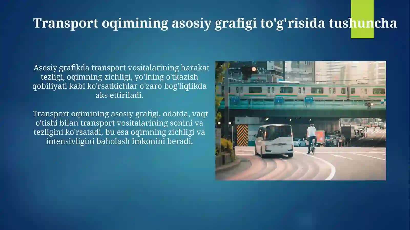 Transport harakatini tavsiflovchi asosiy ko'rsatkichlar 4