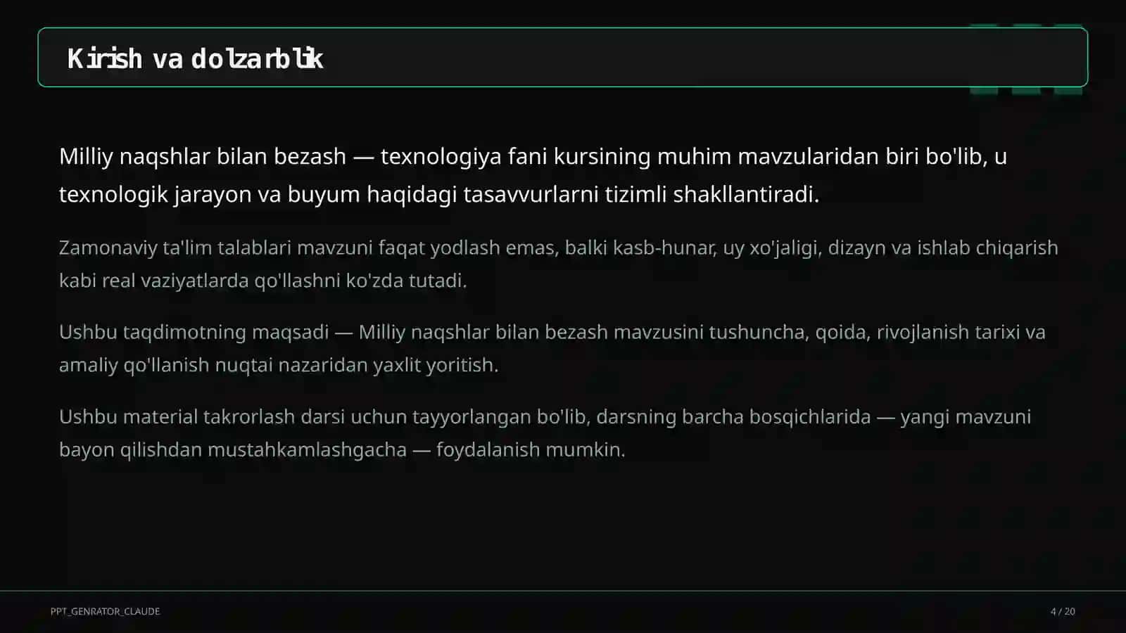 Milliy naqshlar bilan bezash (3-sinf) 4