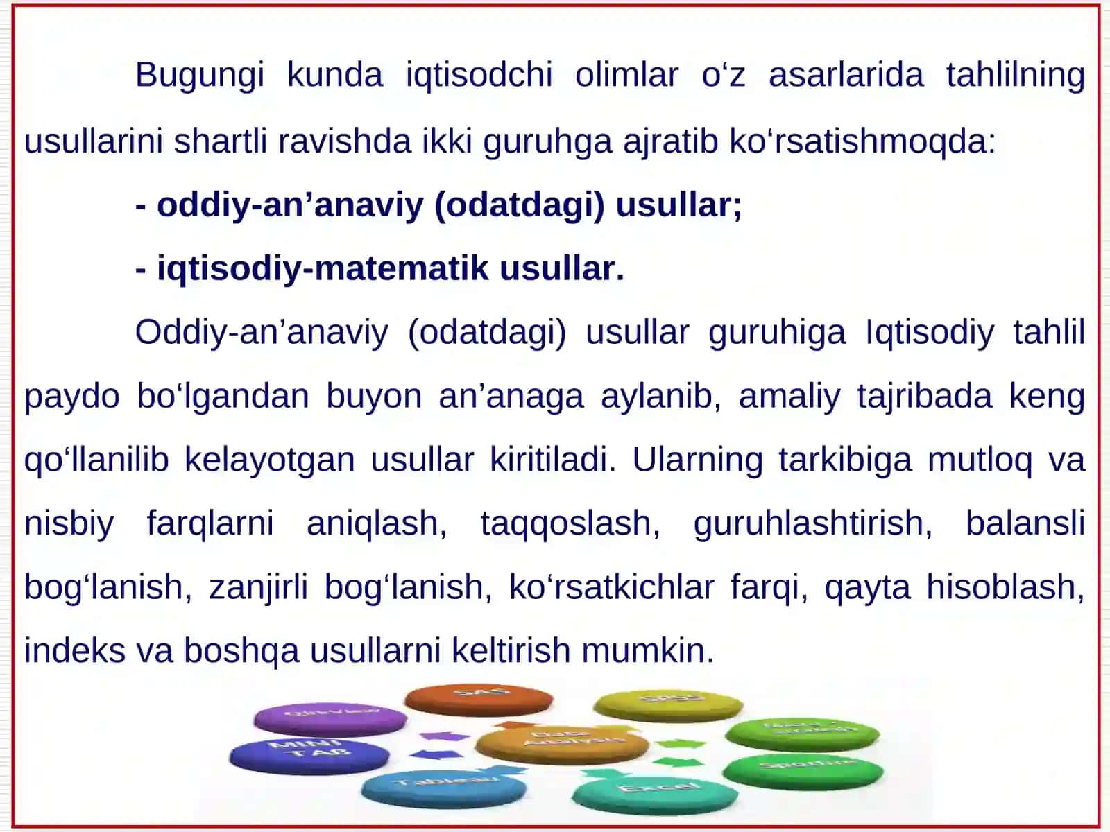 Iqtisodiy tahlilning metod va usullari 4