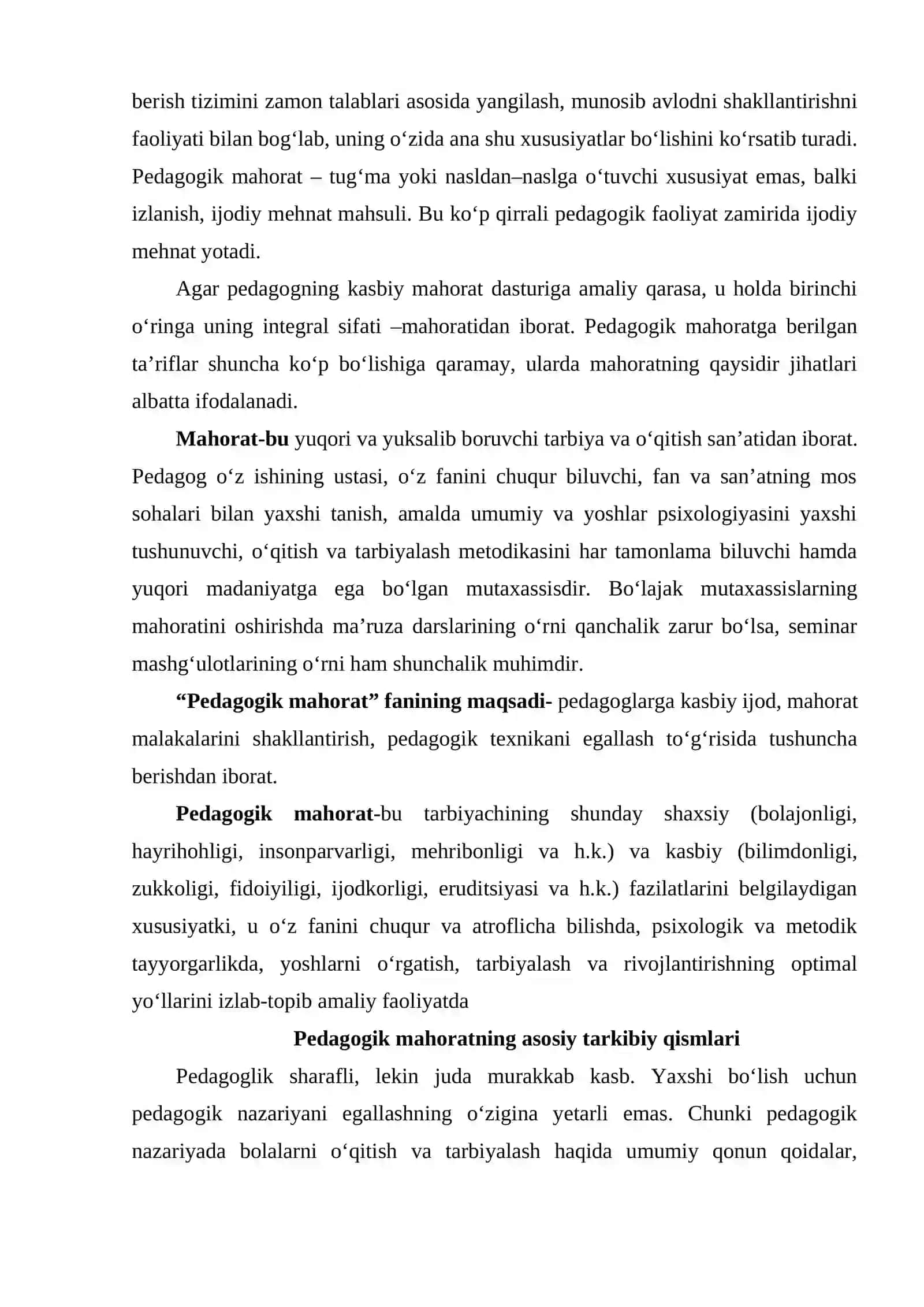 Tarbiyachining pedagogik maxorati 4