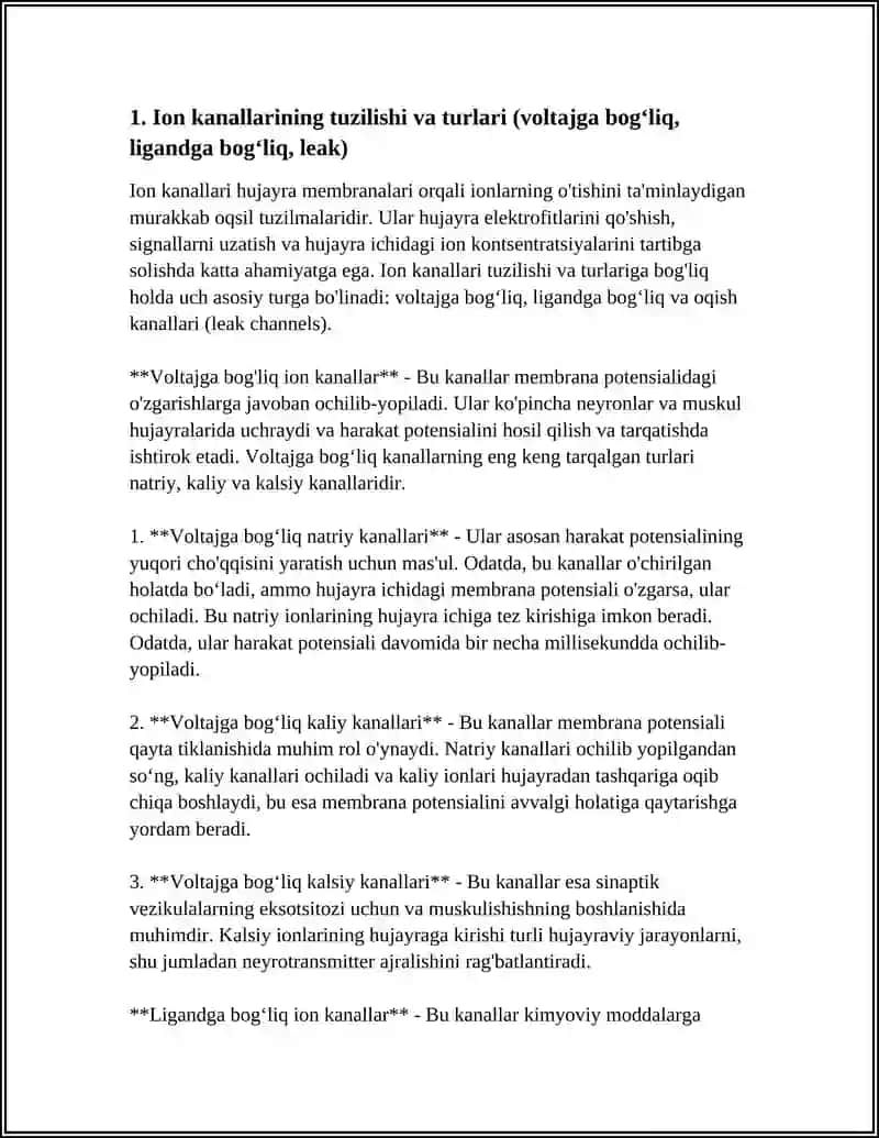 Ion Kanallari Tuzilishi va Turlari 4