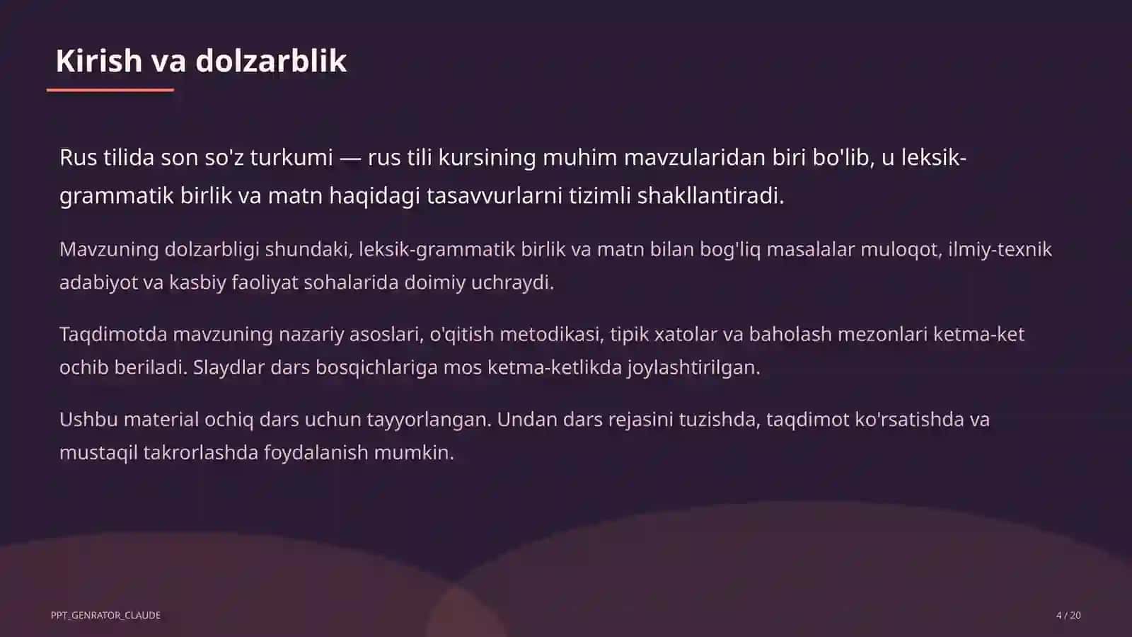 Rus tilida son so'z turkumi (6-sinf) 4