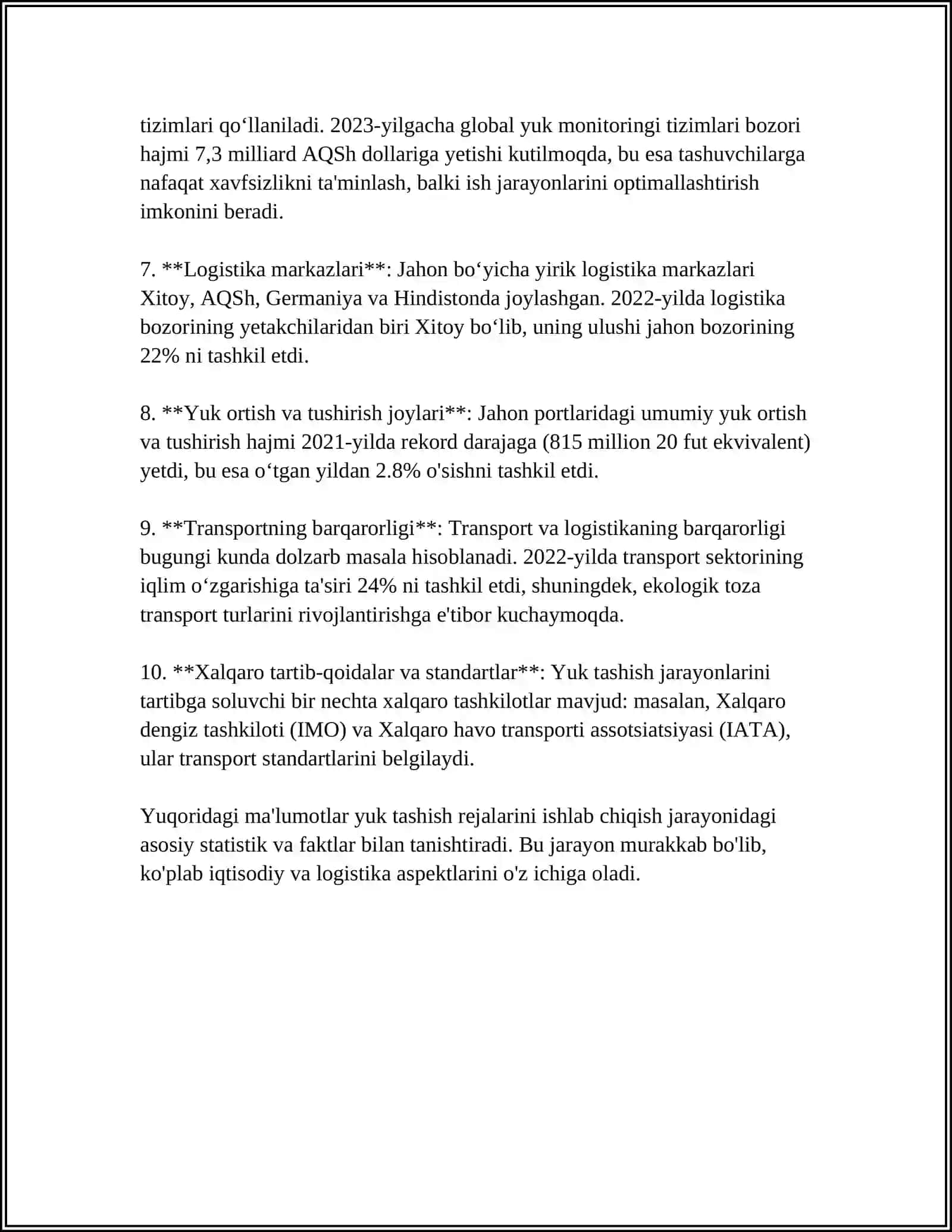 TARQATISH LOGISTIKASINING ASOSIY VAZIFALARI 4