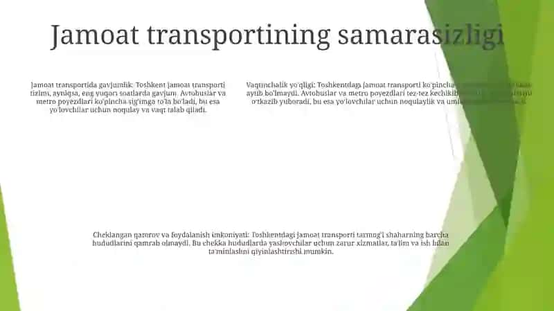 Toshkent Transport Tizimidagi Muammolar 4