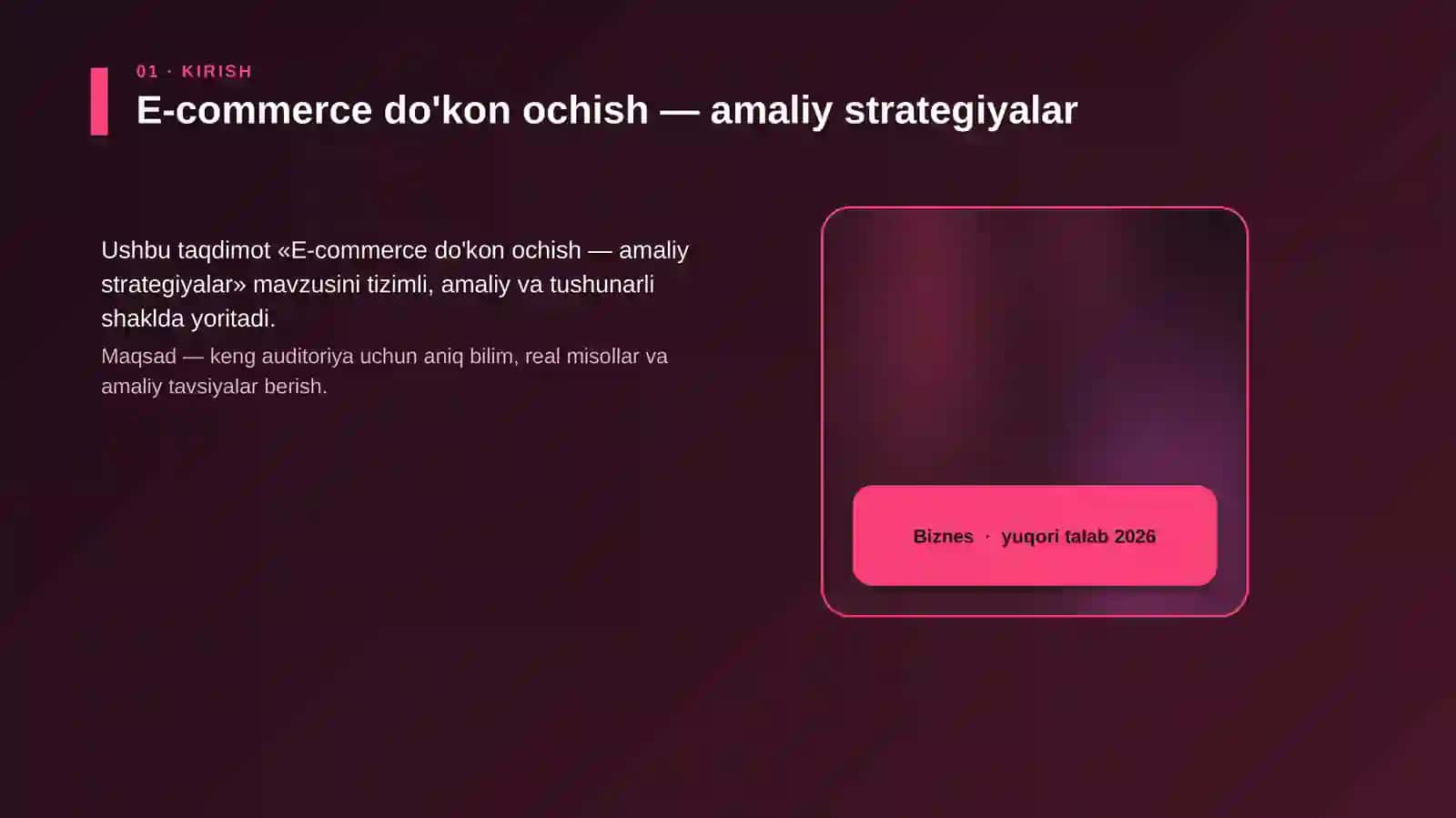 E-commerce do'kon ochish — amaliy strategiyalar 4