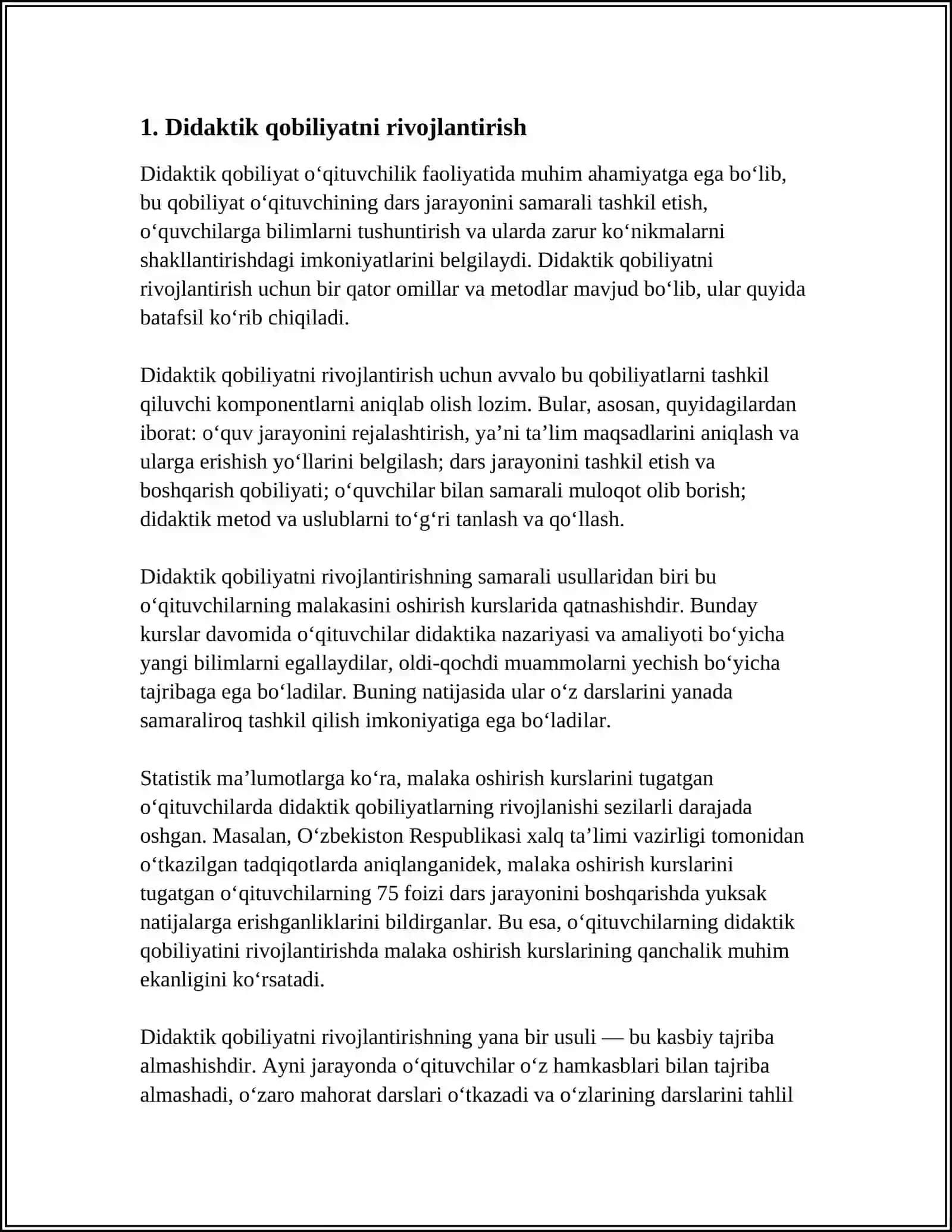 OʻQITUVCHI PEDAGOGIK QOBILIYATINING RIVOJLANTIRISH FUNKSIYALARI 4