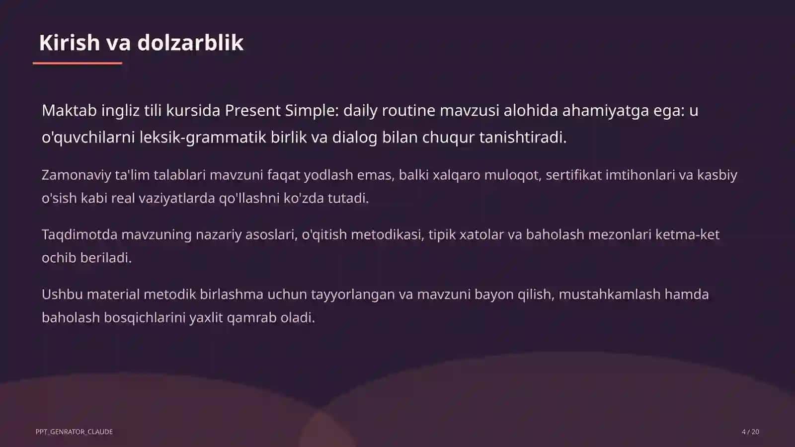 Present Simple: daily routine (3-sinf) 4