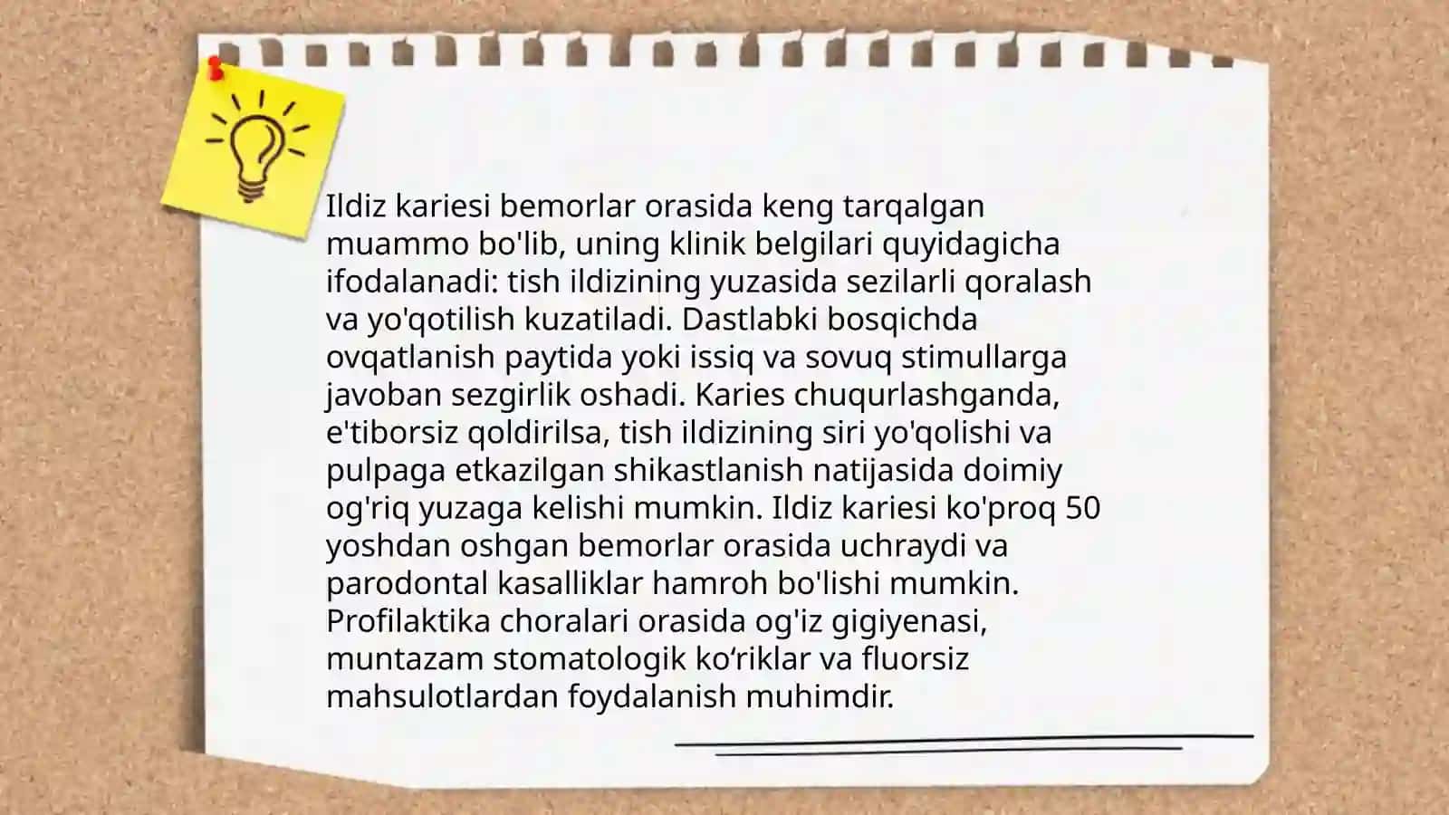 Ildiz kariesi: Kilinikasi Davolash Tashxislash 4
