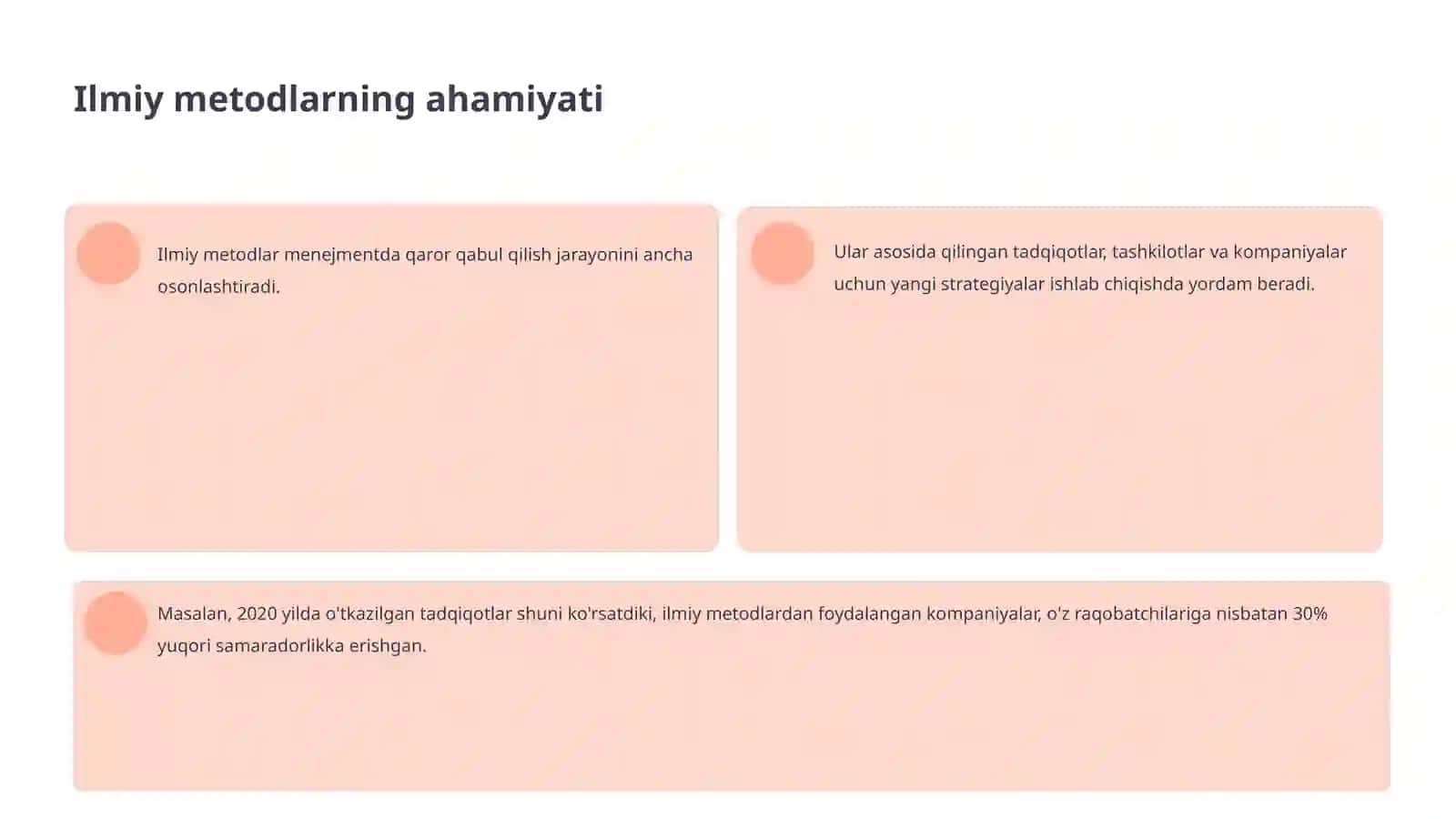 Ilmiy metodlarning qo'llanilishi: tahlil va solishtirma yondashuvlar 4