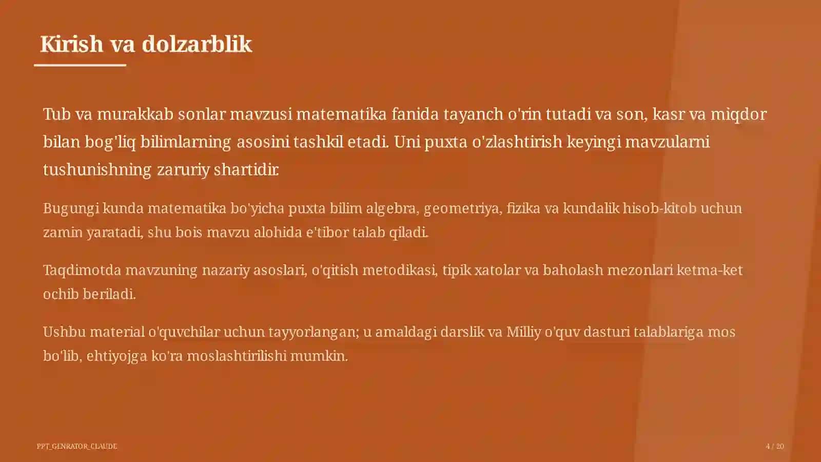 Tub va murakkab sonlar (5-sinf) 4