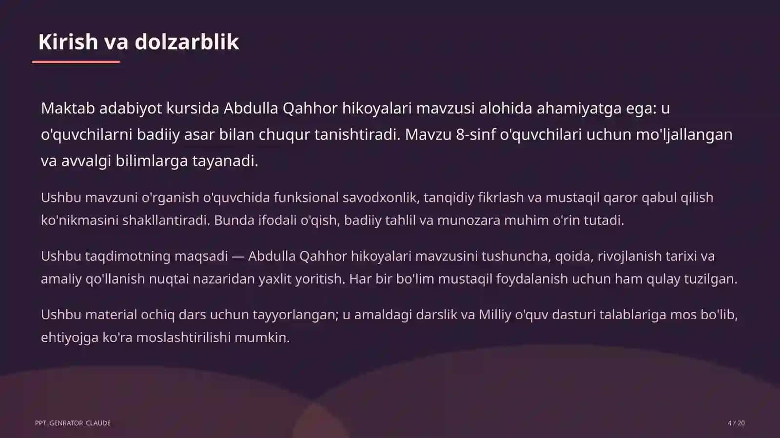 Abdulla Qahhor hikoyalari (8-sinf) 4