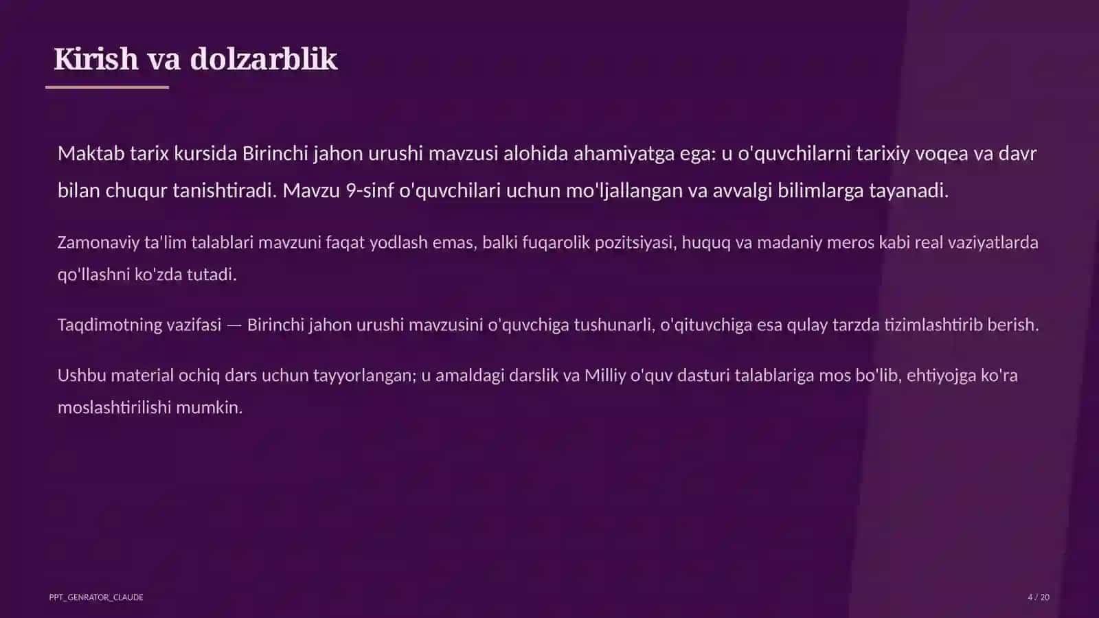 Birinchi jahon urushi (9-sinf) 4