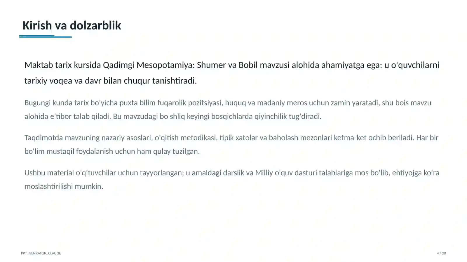 Qadimgi Mesopotamiya: Shumer va Bobil (6-sinf) 4