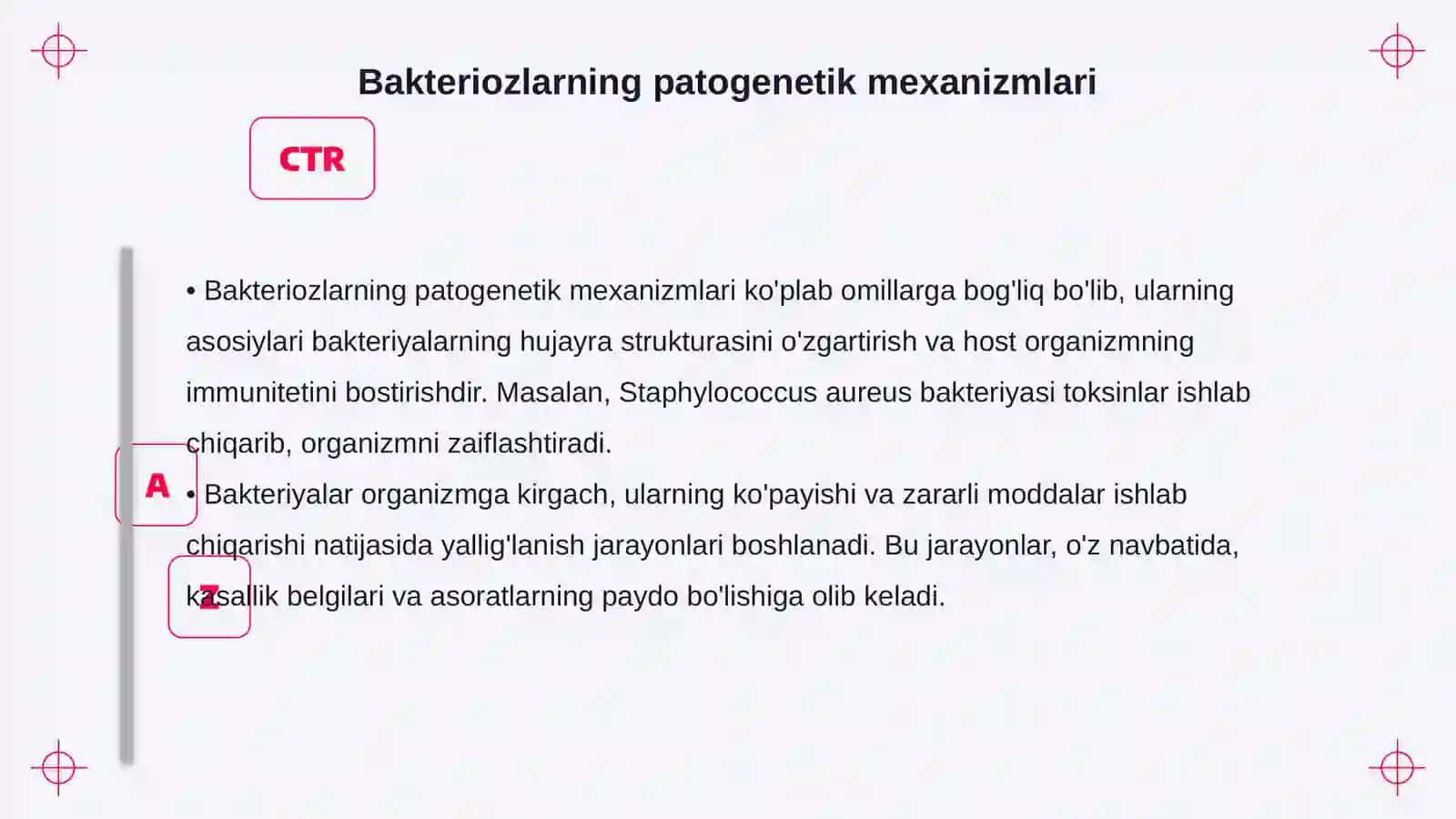 Bakteriozlarda patologik jarayonning o‘ziga xos xususiyatlari 4