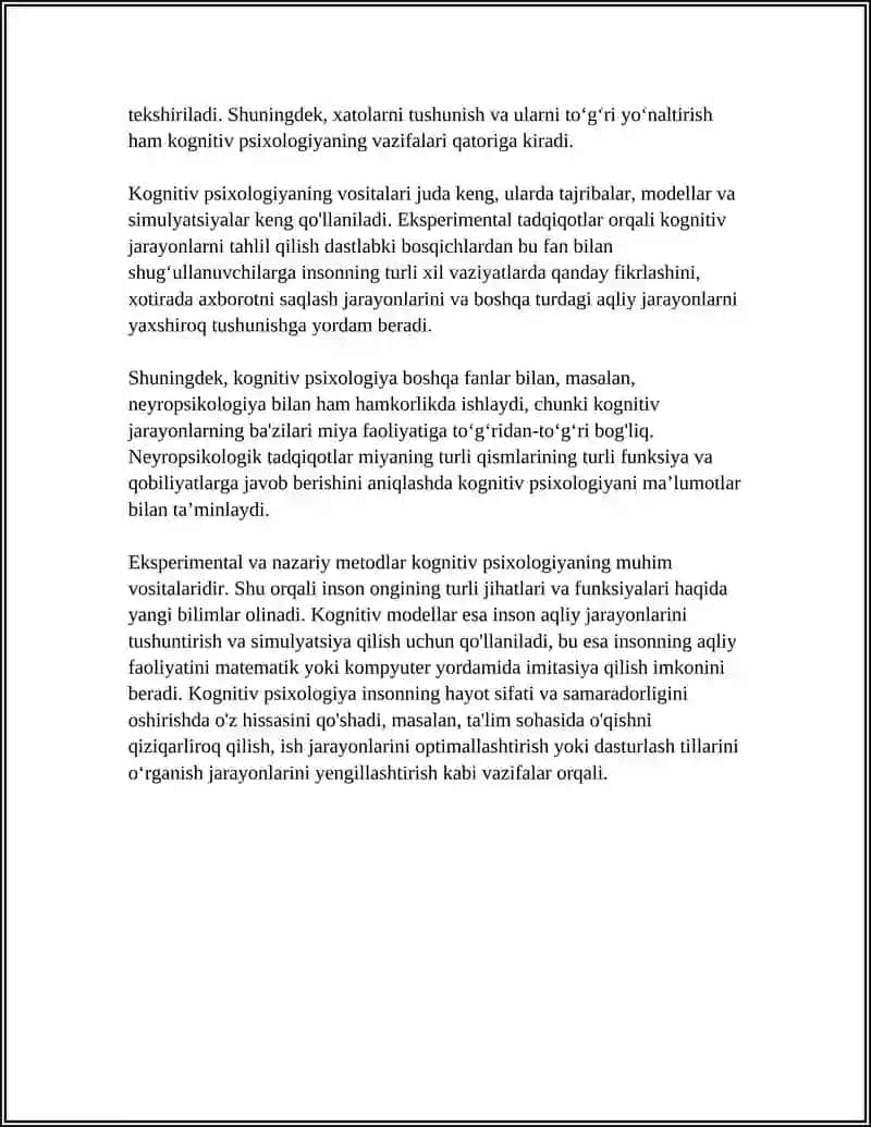 KOGNITIV PSIXOLOGIYA PREDMET VA VAZIFALARI 4