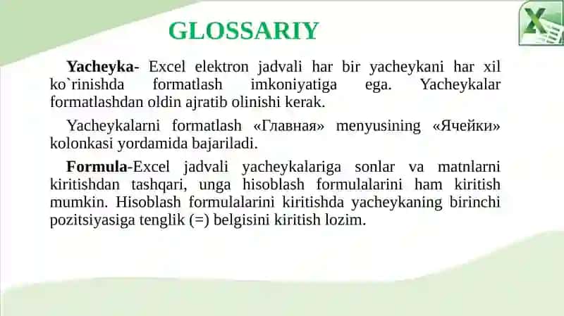 IQTISODIYMASALALARNI YECHISHDA JADVAL MUXARRIRLARIDAN FOYDALANISH 4