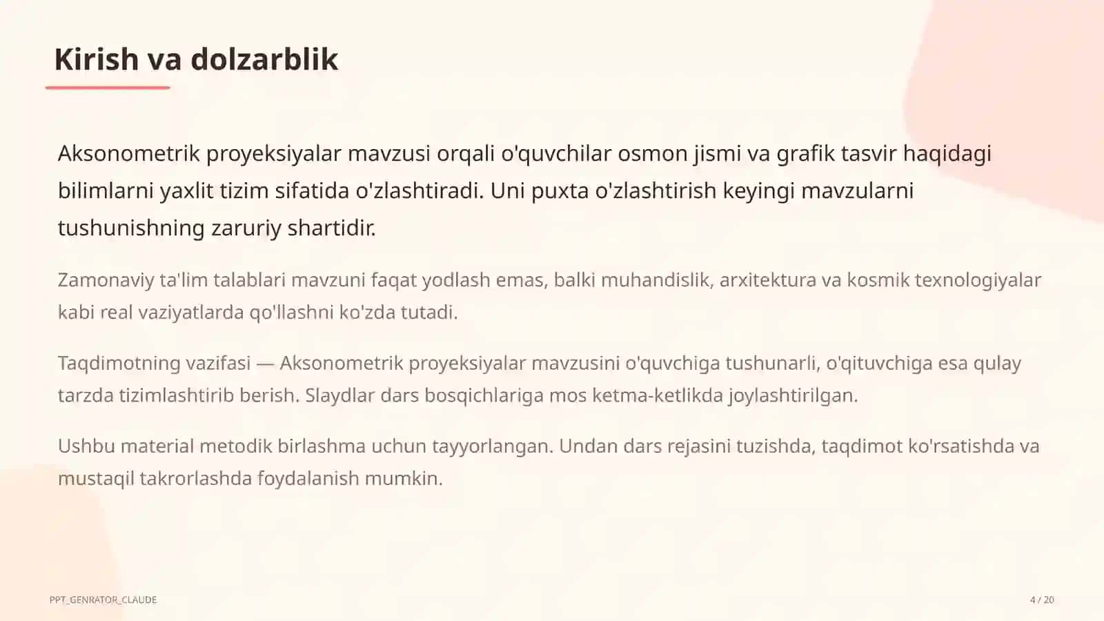 Aksonometrik proyeksiyalar (8-sinf) 4