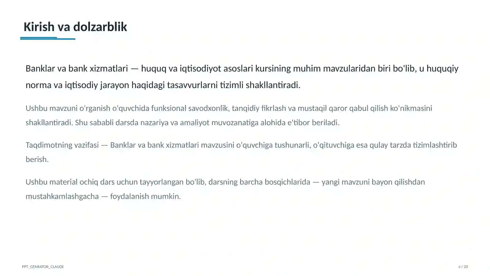 Banklar va bank xizmatlari (10-sinf) 4