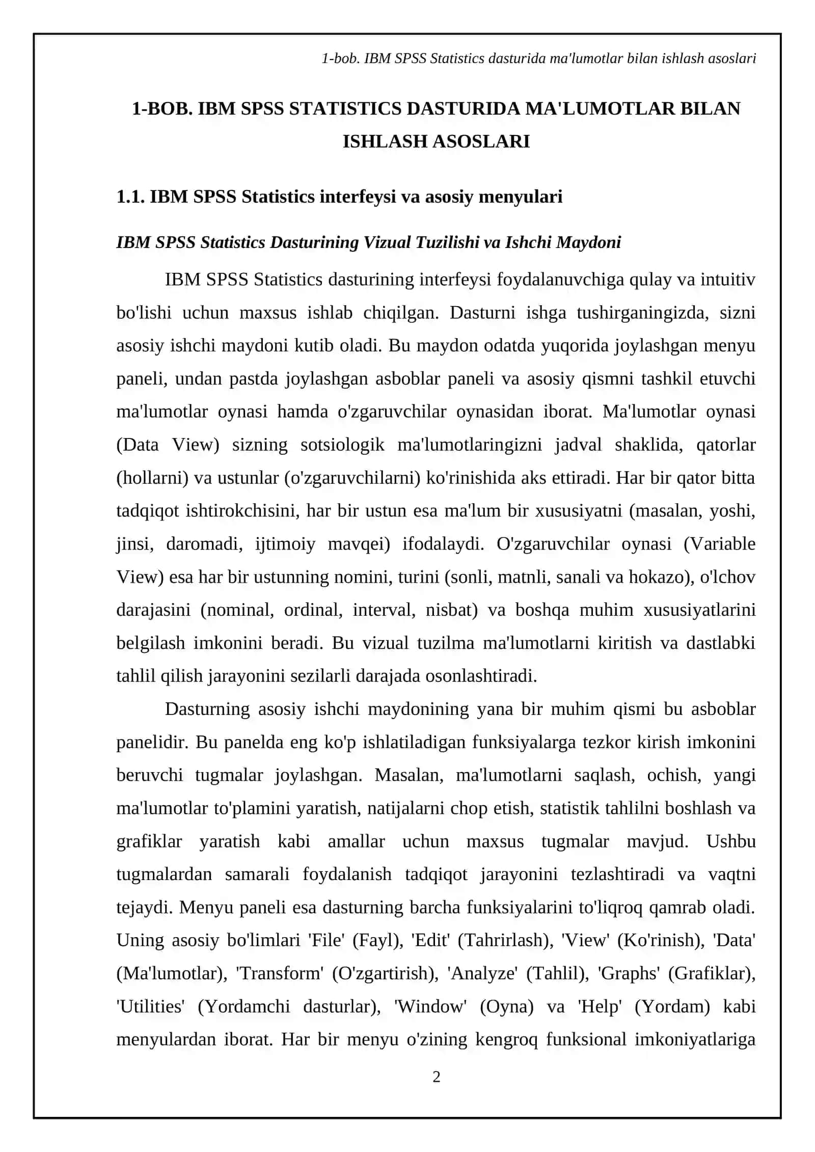IBM SPSS Statistics dasturida sotsiologik ma'lumotlarni kiritish va qayta ishlash 4
