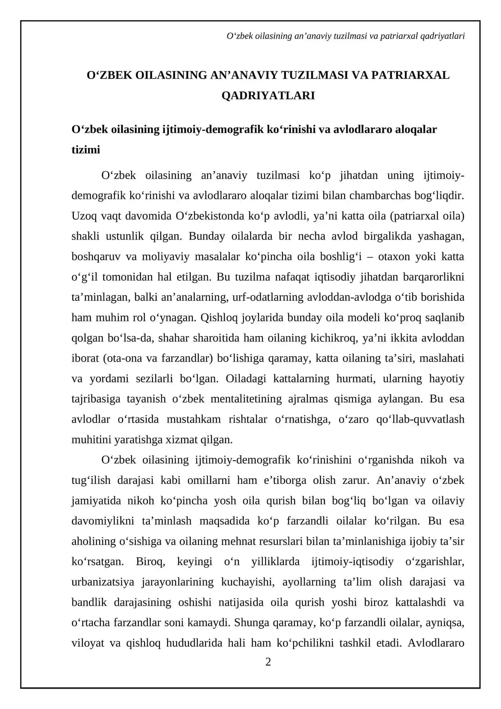 Oʻzbek oilalari va ularning oʻziga xos xususiyatlari 4