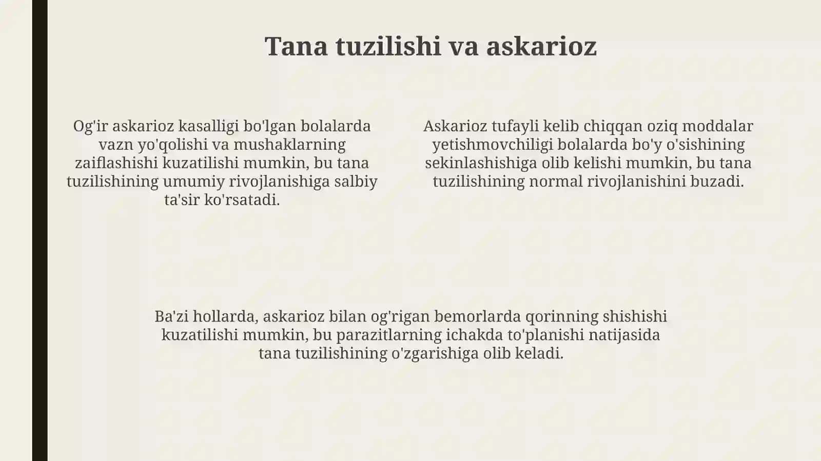 Askariozning klinik tasviri 4