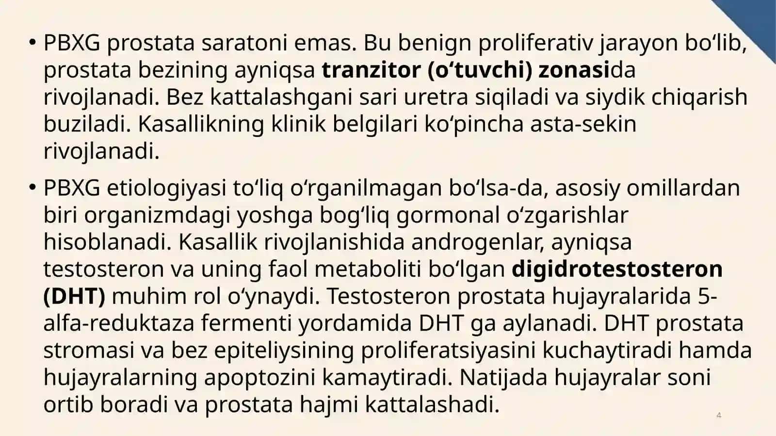 Prostatabezining xavfsiz giperplaziyasi (PBXG) 4