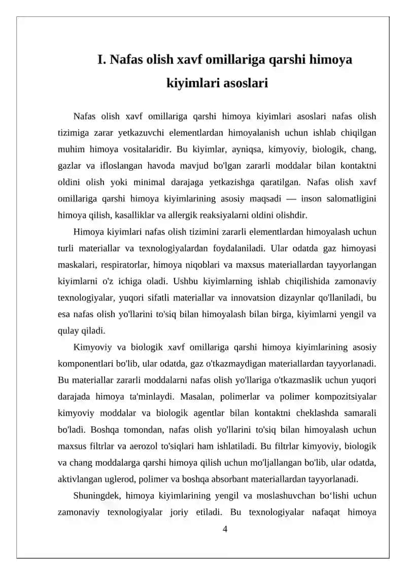 Nafas olish xavf omillariga qarshi himoya kiyimlari 4
