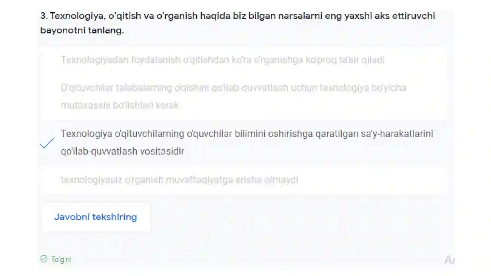 Google for Education TEST 4