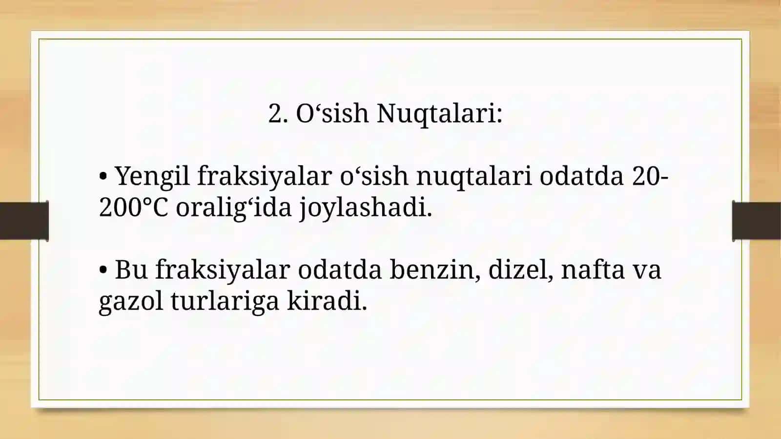 Neftsuyuq fraksiyalar va qattiq fraksiyalar orasidagi farqning asosiy sababi 4