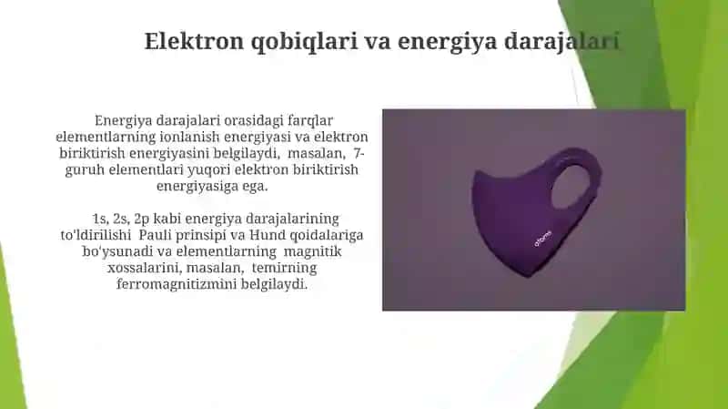 Atomlarning davriy va davriy boʻlmagan xossalari 4