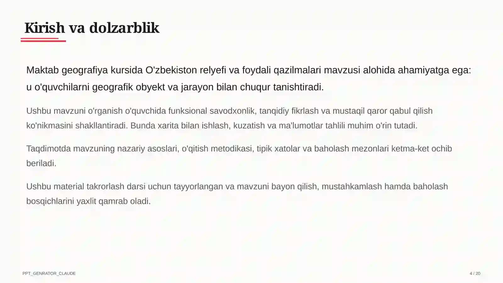 O'zbekiston relyefi va foydali qazilmalari (8-sinf) 4