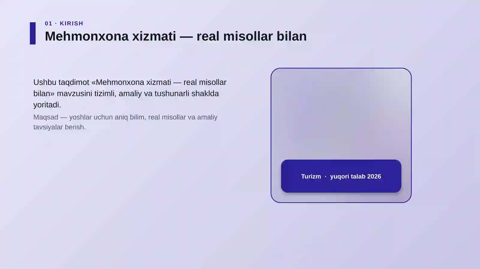 Mehmonxona xizmati — real misollar bilan 4