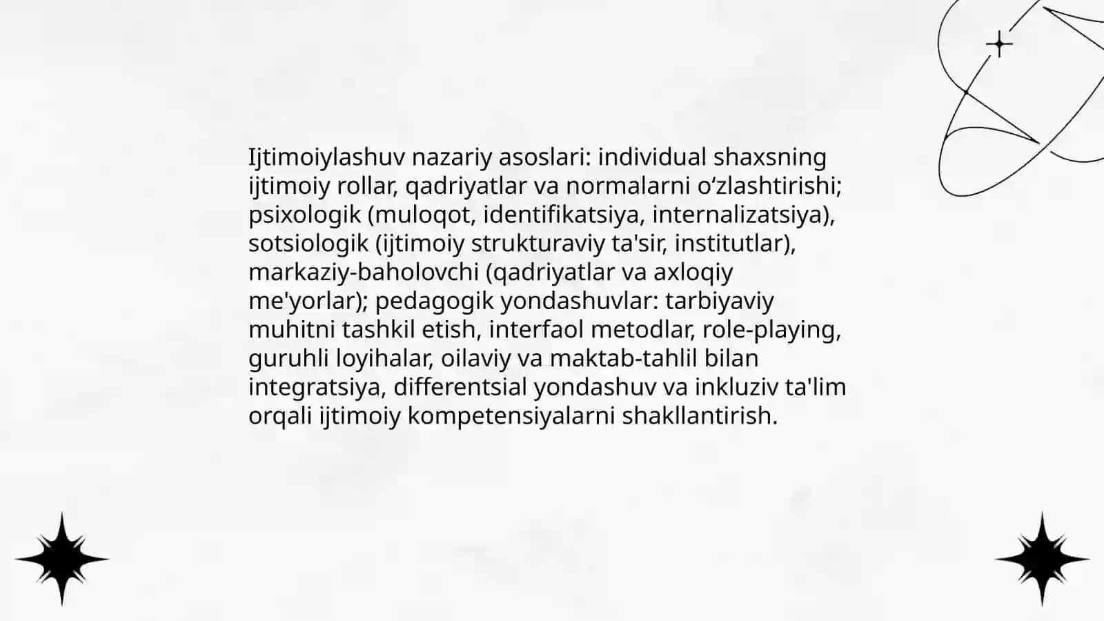 Ijtimoiylashuv ijtimoiy pedagogik jarayon sharoitlari mavzusida doklat tayyorlash 4