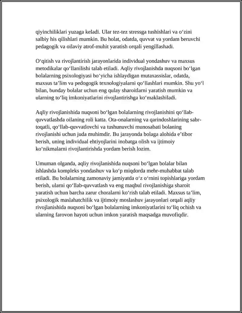 AQLIY RIVOJLANISHIDA NUQSONI BO'LGAN BOLALAR PSIXOLOGIYASI 4