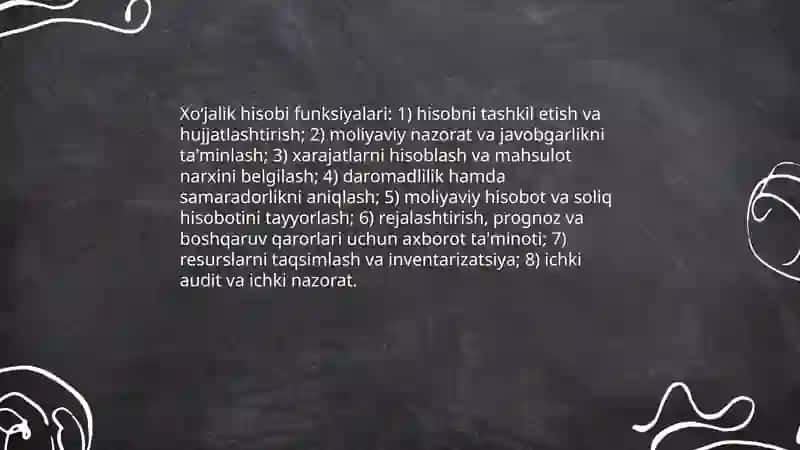 Xoʻjalik hisobi 4