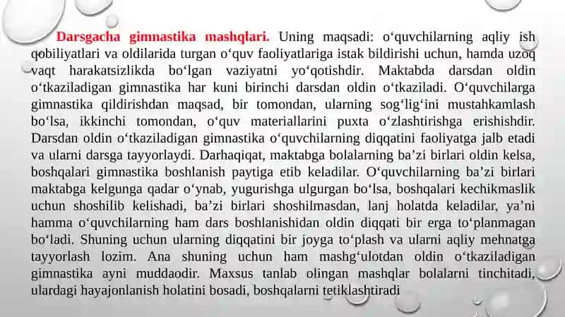 Sinfdan tashqari olib boriladigan jismoniy tarbiya ishlariga tavsiya 4