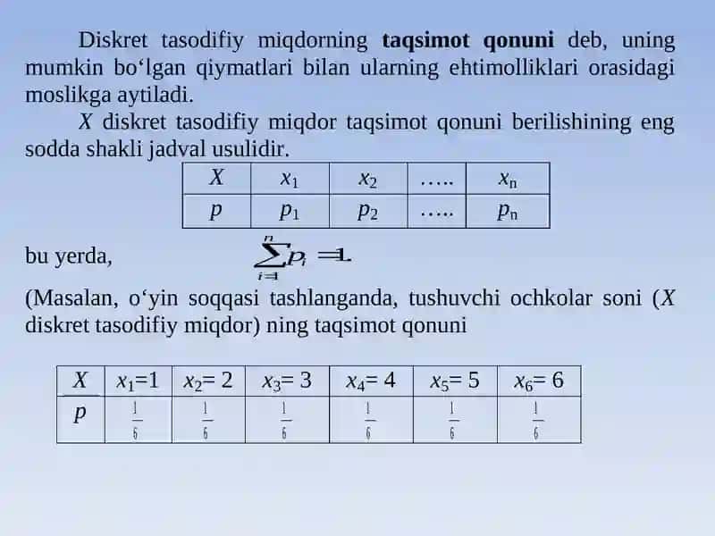 Uzluksiz tasodifiy miqdorlar 4
