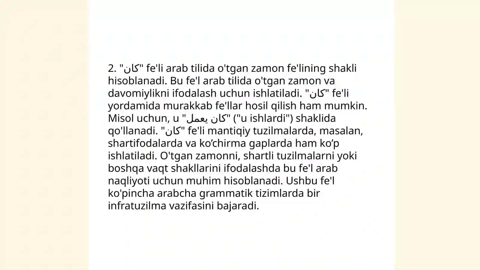 كان va ليس fe'llarining kelib chiqishi 4