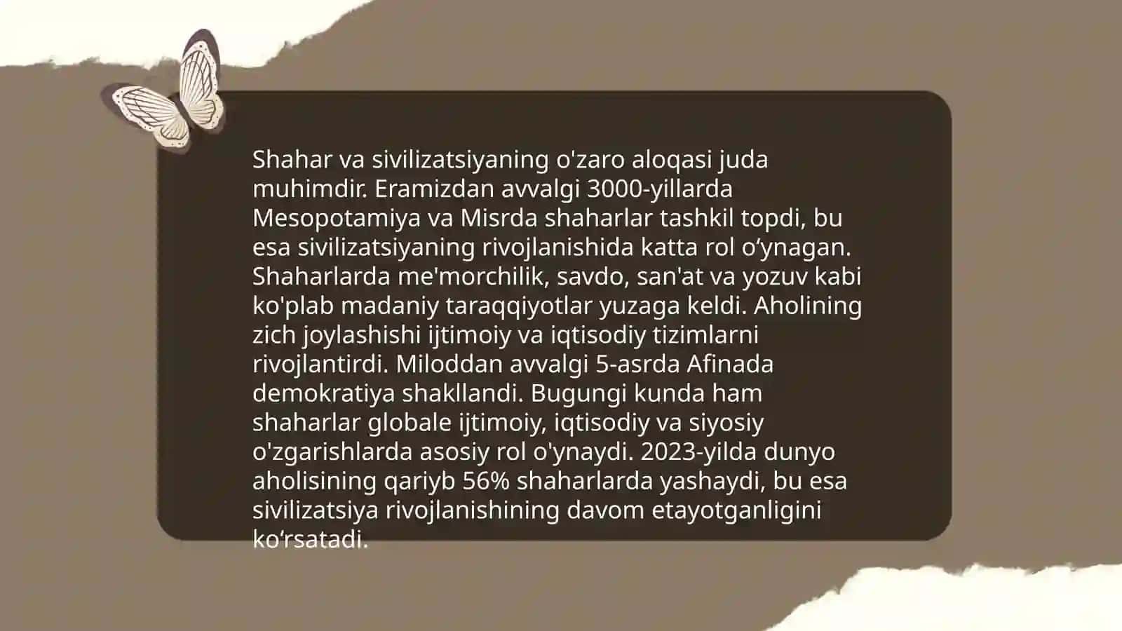 Sivilizatsiya va shahar tushunchalarining mohiyati va mazmuni 4