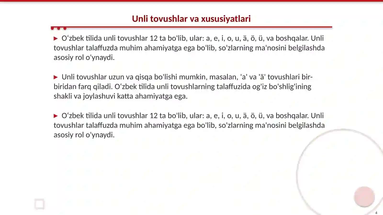 Oʻzbek tili fonetikasi 4