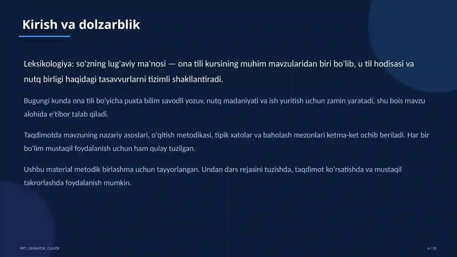 Leksikologiya: so'zning lug'aviy ma'nosi (5-sinf) 4