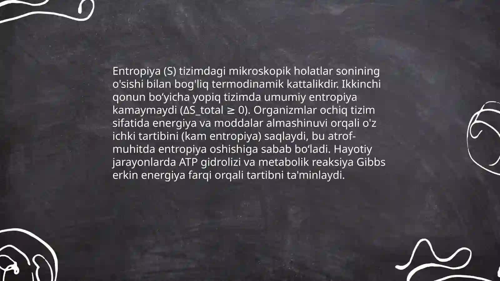 Biologik jarayonlar temodinamikasi 4