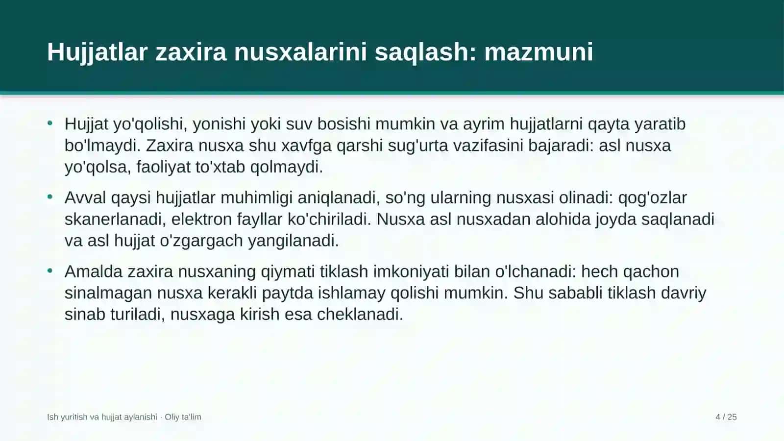 elektr energiyasi bozorida hujjatlar zaxira nusxalarini saqlash 2478 4