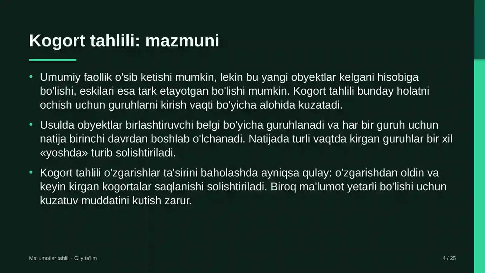 radiostansiyalarda kogort tahlilini o'tkazish 1189 4